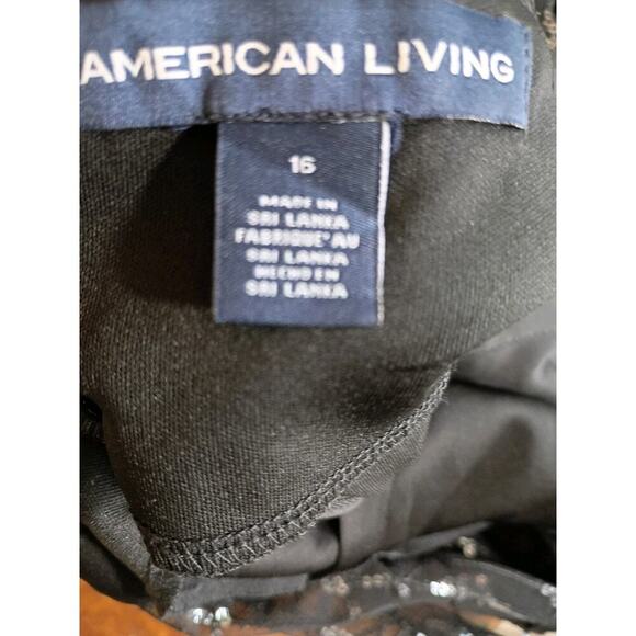 American Living Cocktail Dress Black Sequined Knee Length Sz 16 Prom Formal... - Picture 9 of 10